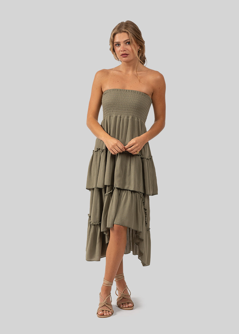 VESTIDO ORA verde militar