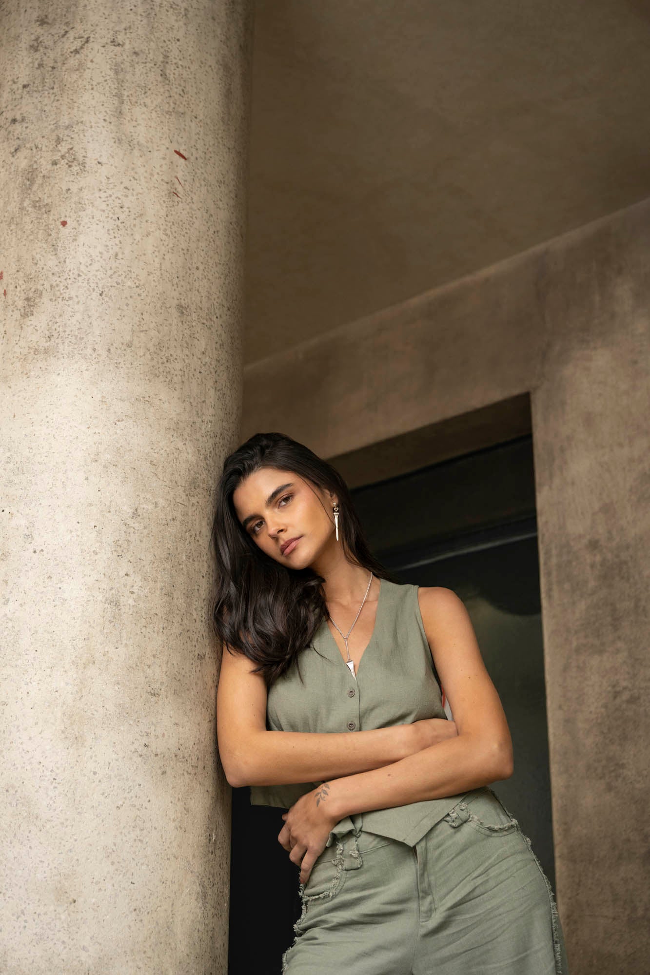 VEST PIPA Lino verde