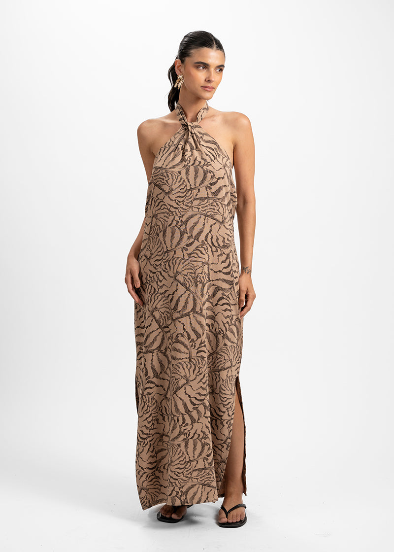 VESTIDO MARGA Lino beige