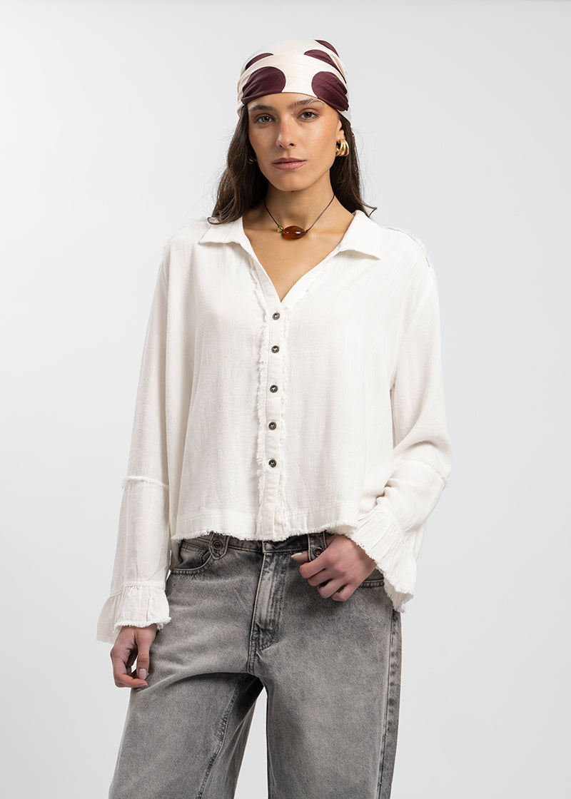 BLUSA SOLE Lino blanco