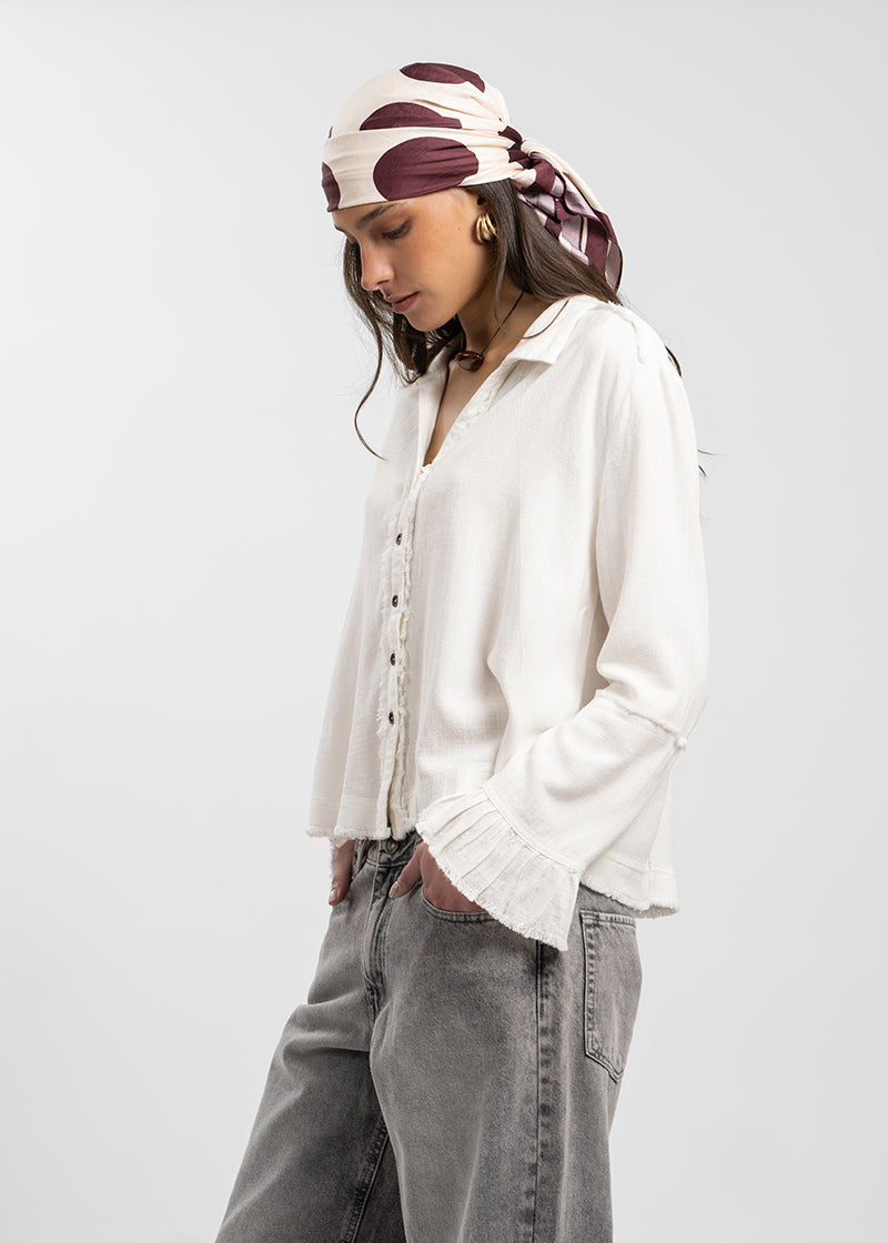 BLUSA SOLE Lino blanco