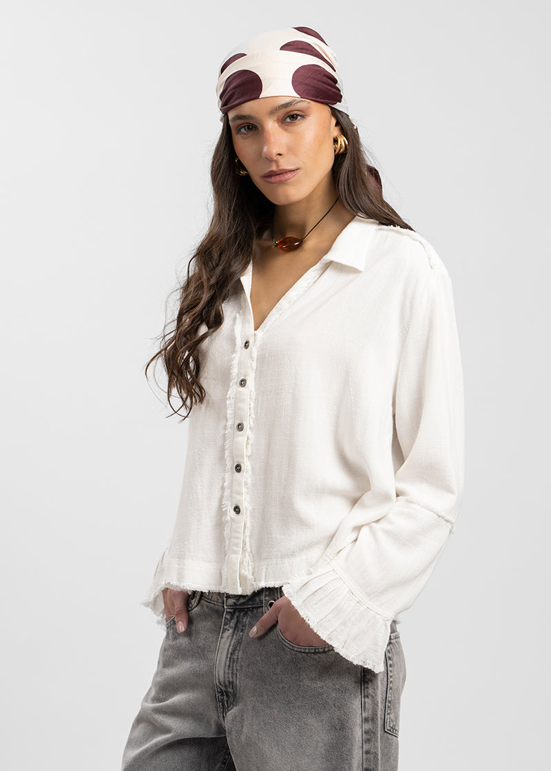 BLUSA SOLE Lino blanco