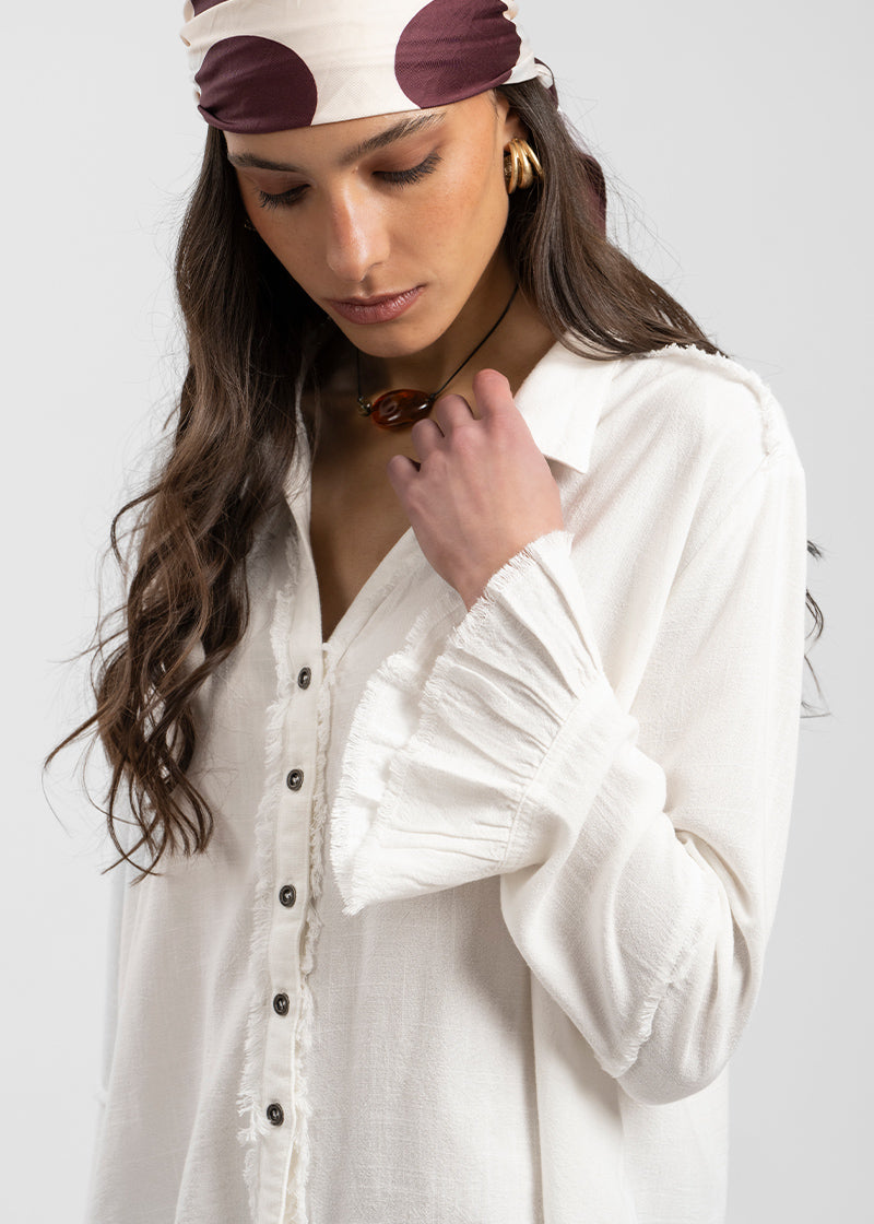 BLUSA SOLE Lino blanco