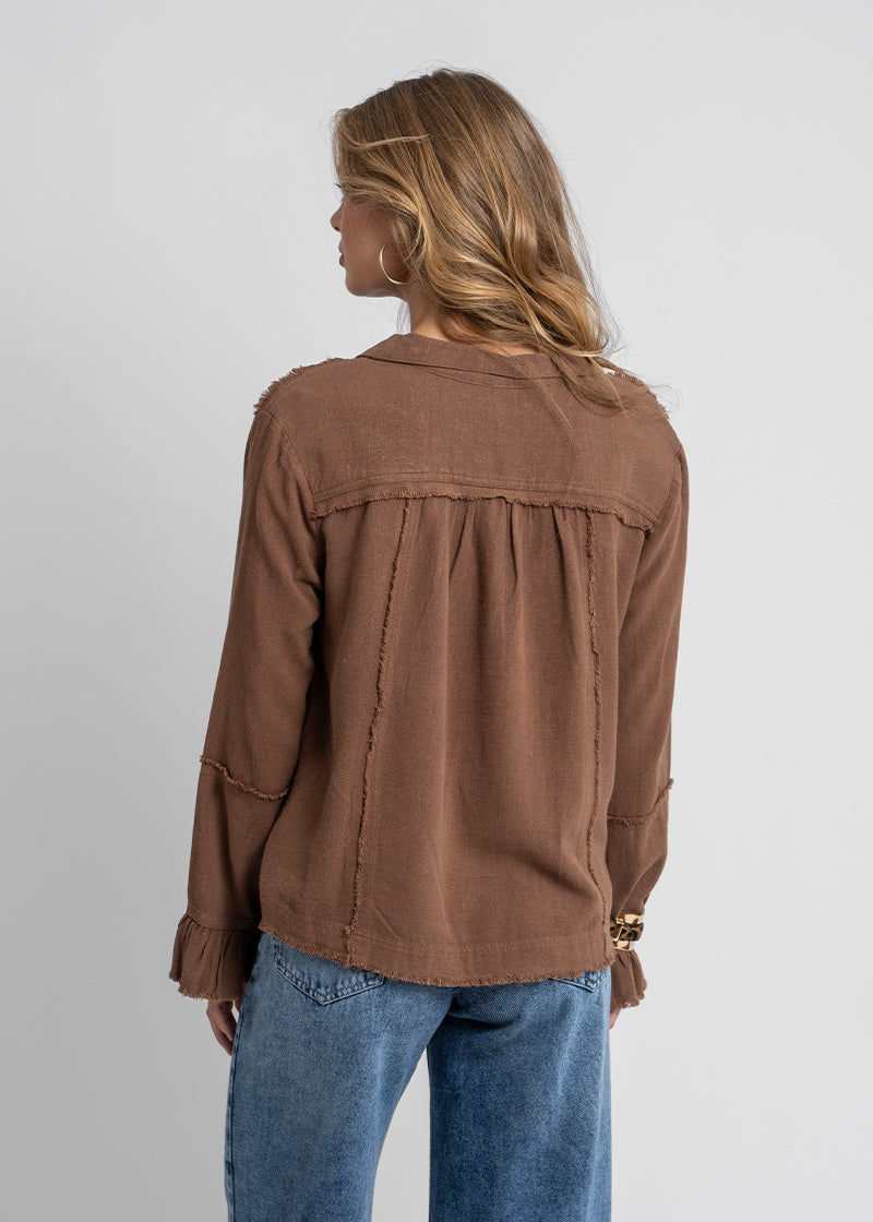 BLUSA SOLE Lino café