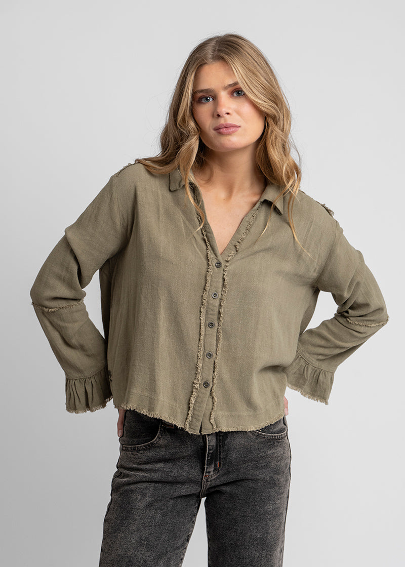 BLUSA SOLE Lino verde
