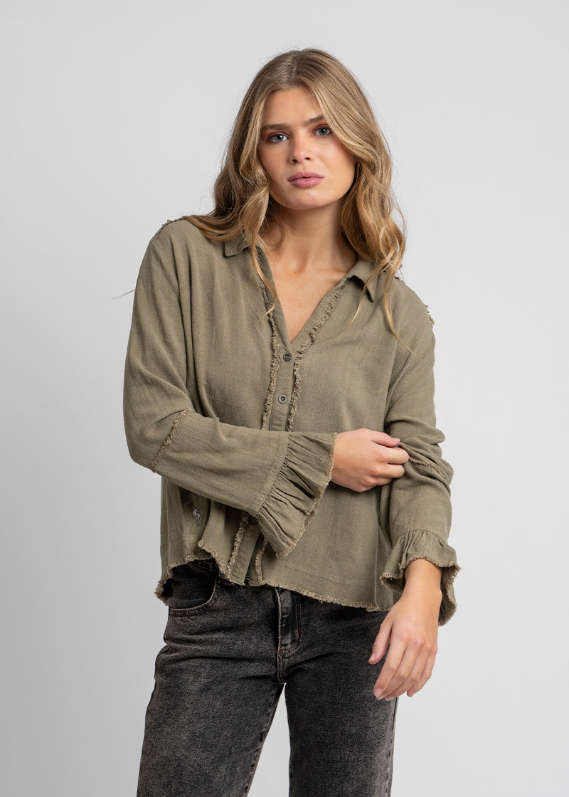 BLUSA SOLE Lino verde