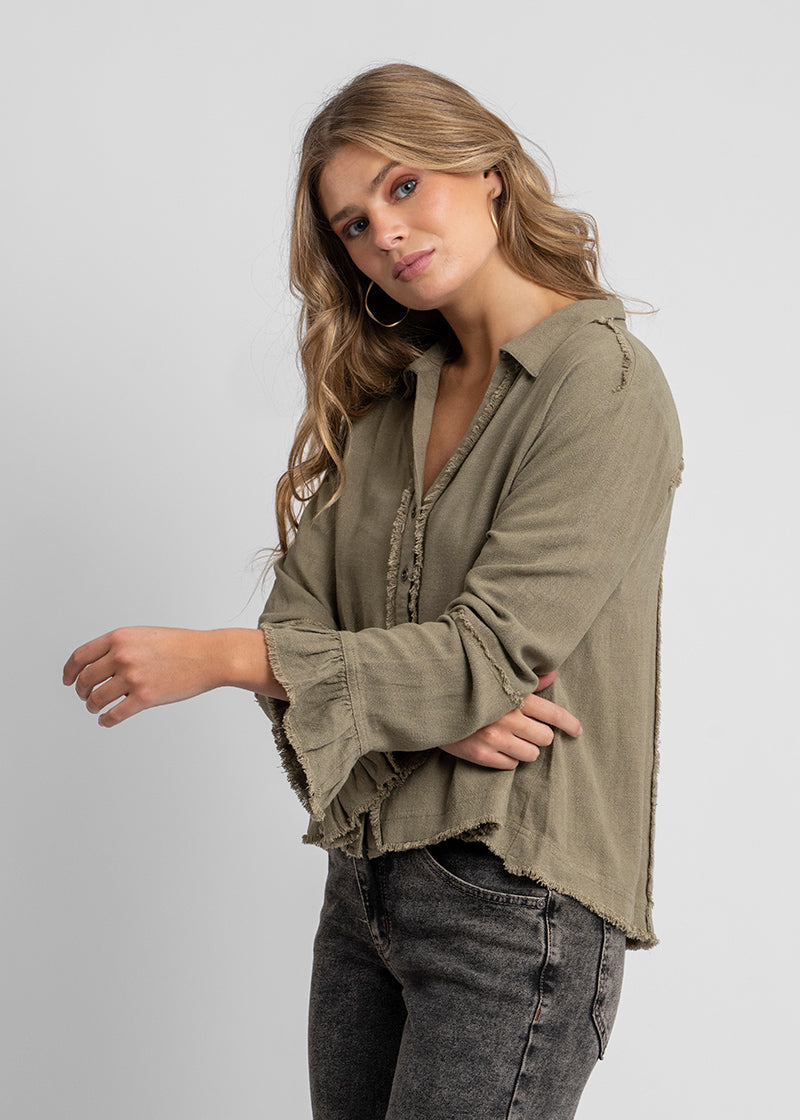 BLUSA SOLE Lino verde