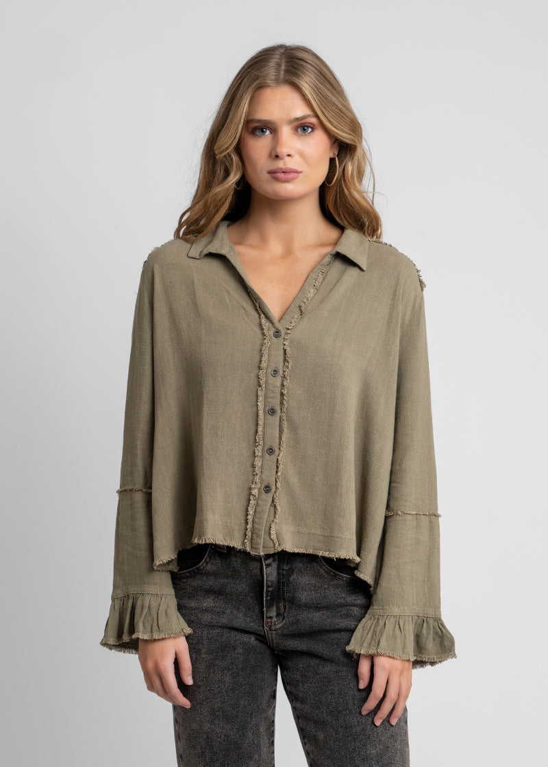 BLUSA SOLE Lino verde