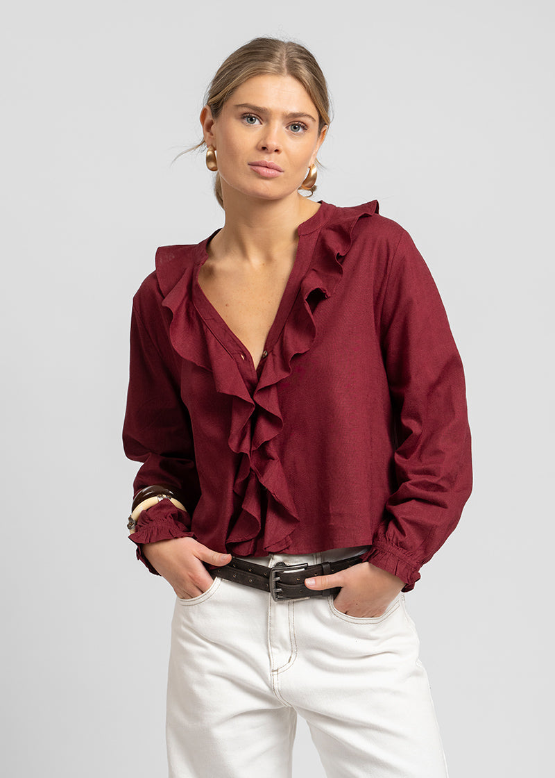 BLUSA ANTONIA burdeo