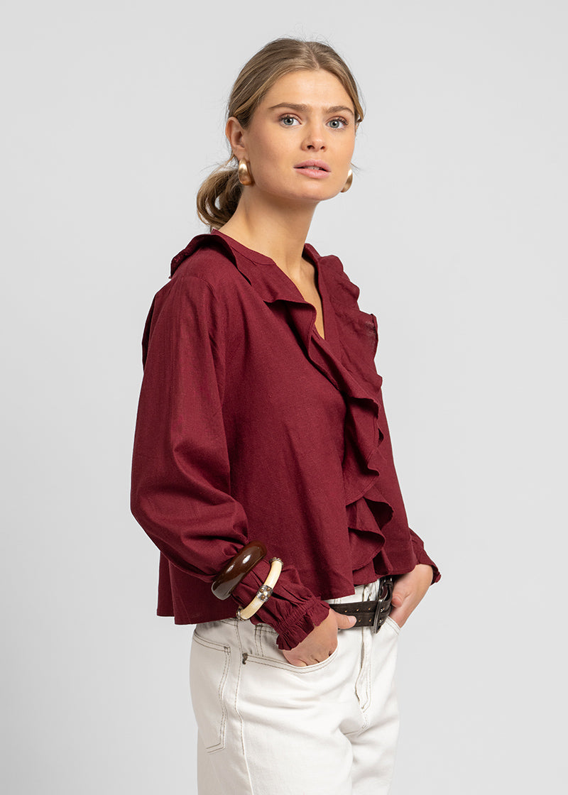 BLUSA ANTONIA burdeo