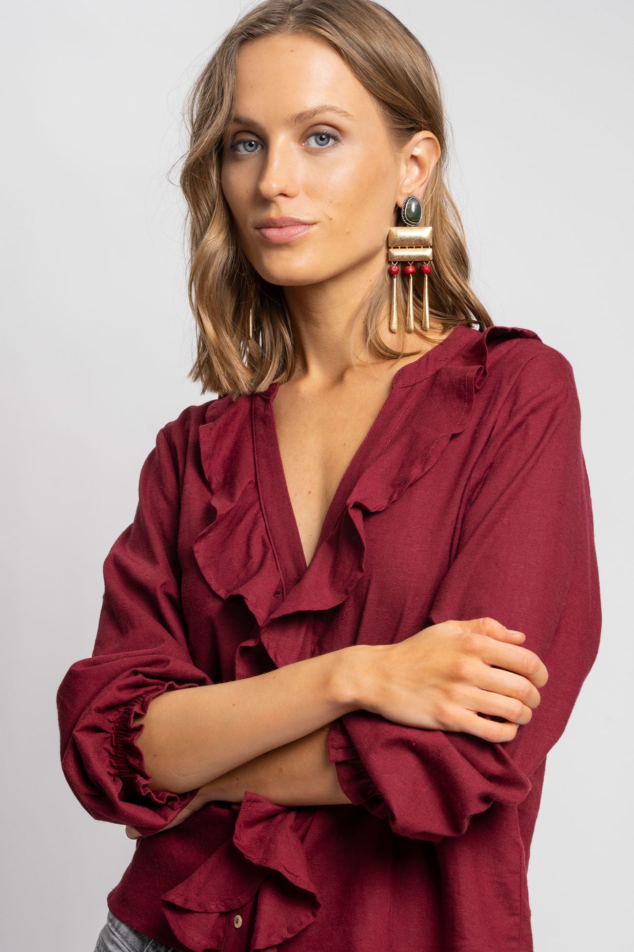 BLUSA ANTONIA burdeo