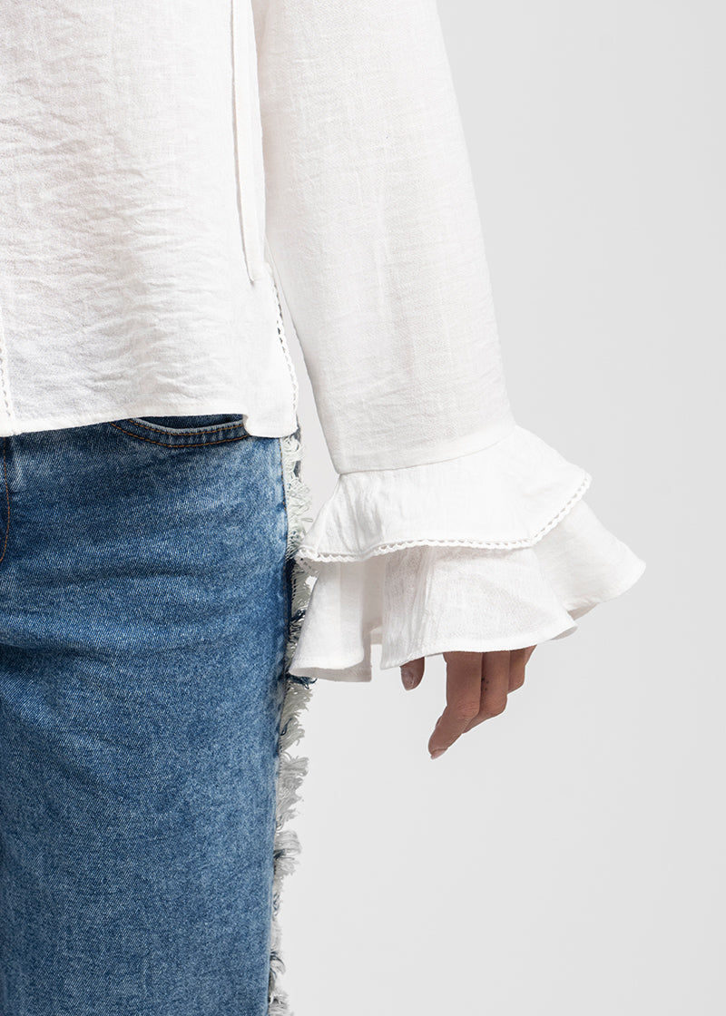 BLUSA FLOR blanco