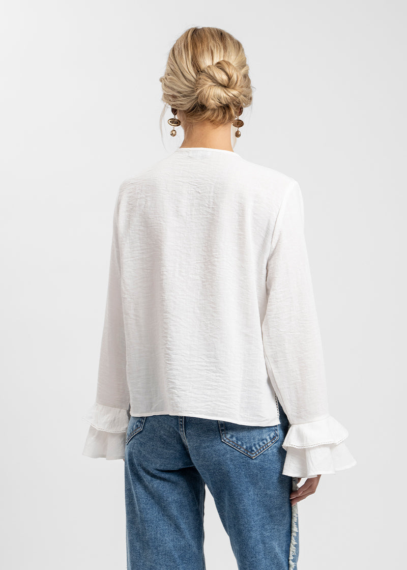 BLUSA FLOR blanco