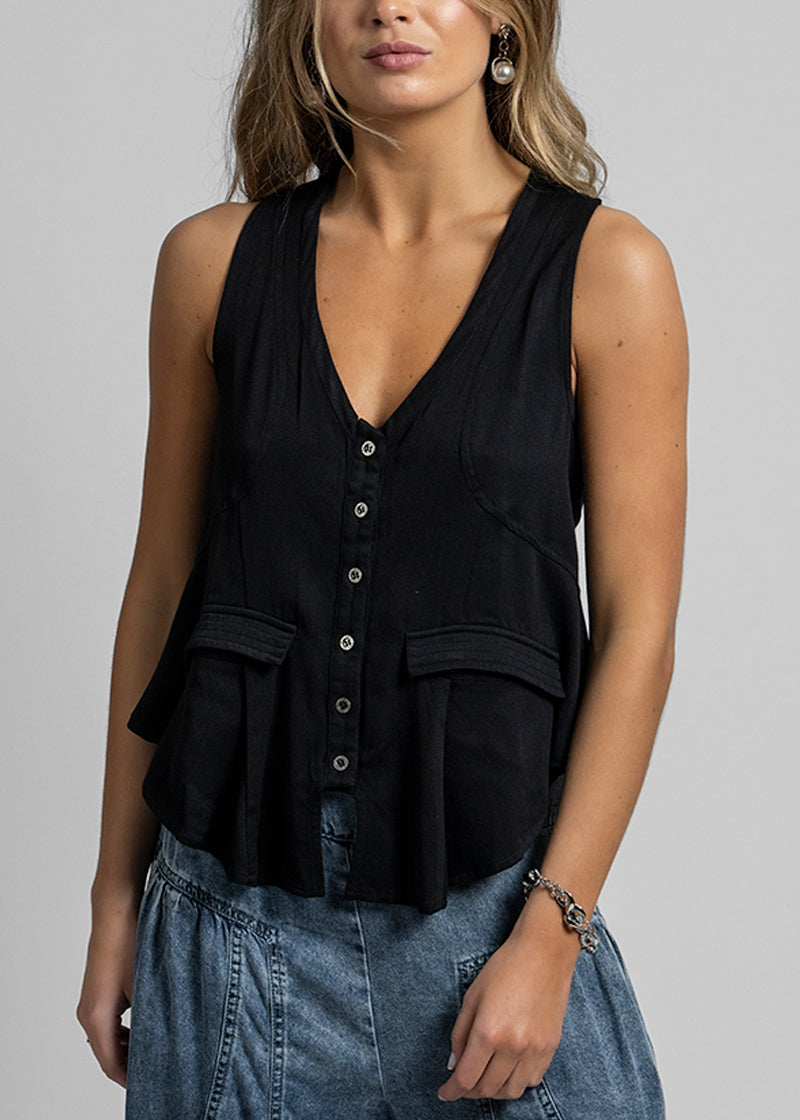 VEST HIPPIE JO Tencel negro