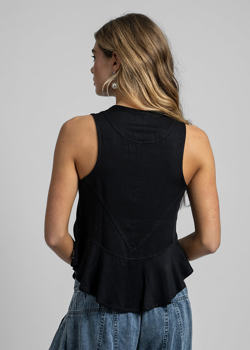 VEST HIPPIE JO Tencel negro