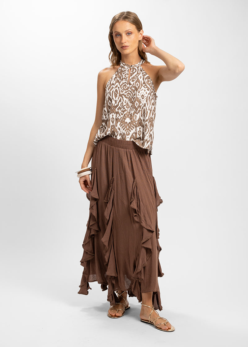 BLUSA JOSEFINA P café/blanco