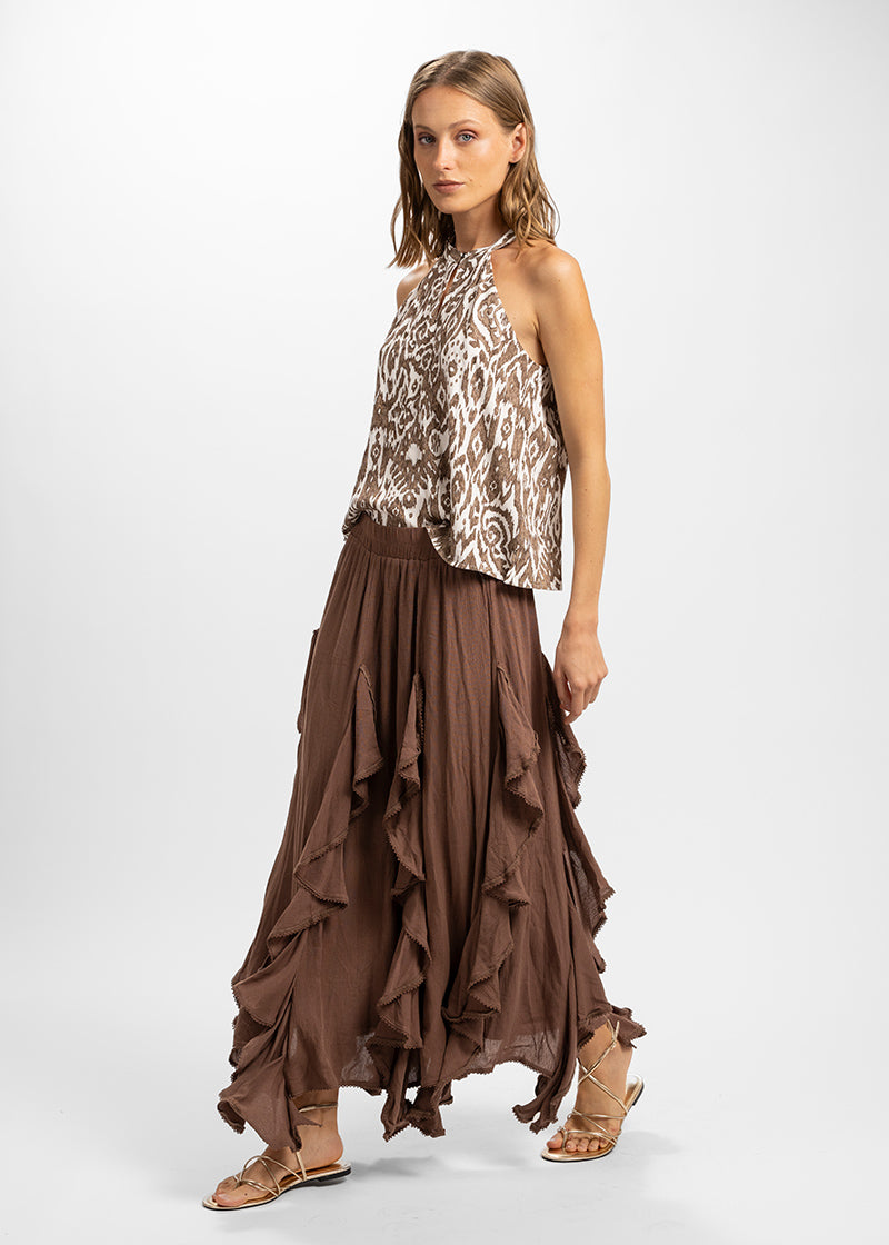 BLUSA JOSEFINA P café/blanco