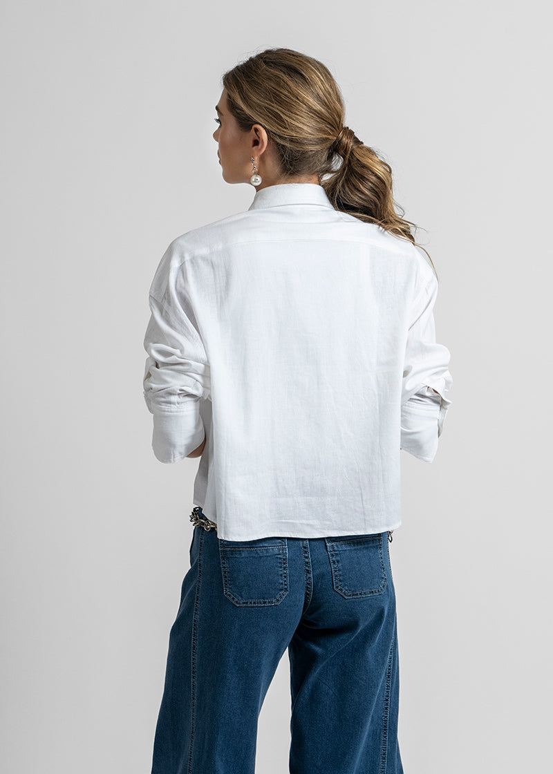 BLUSA MARÍA Lino blanco