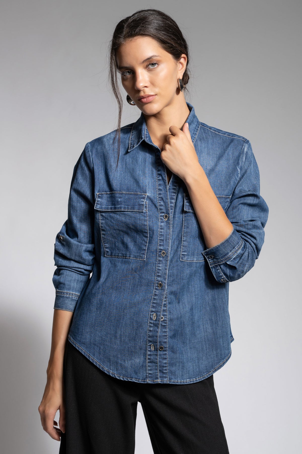 BLUSA OLIMPIA denim - S
