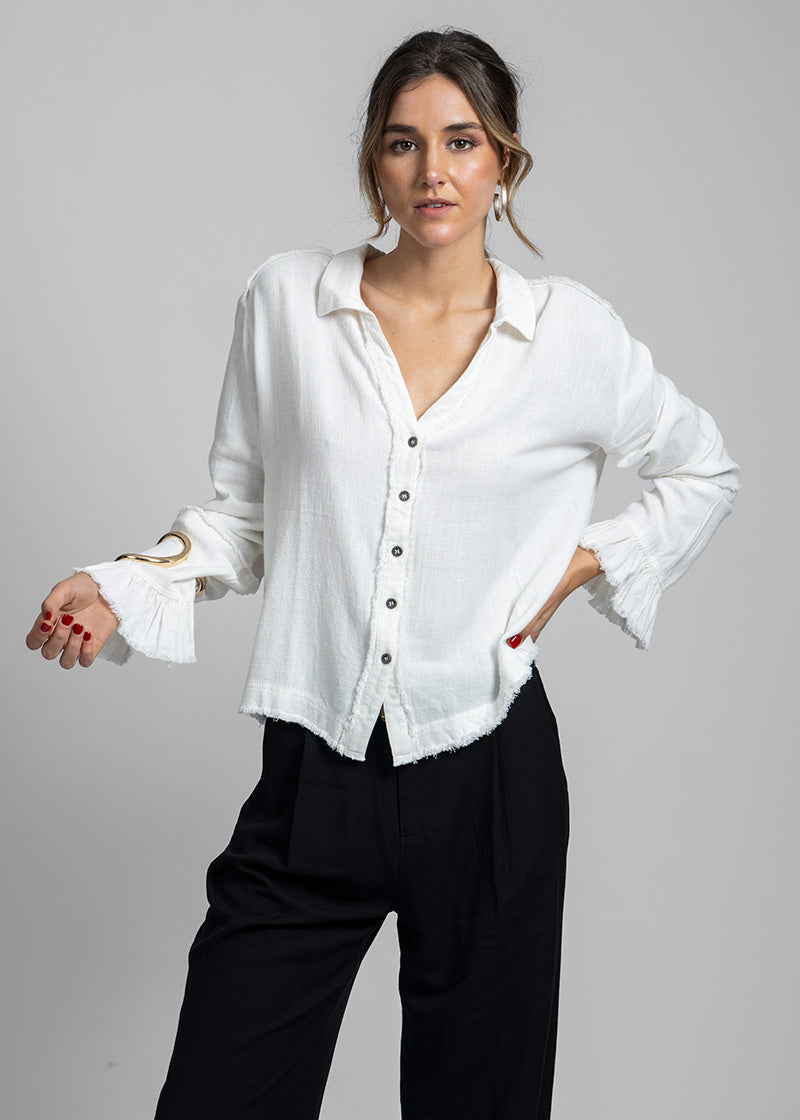 BLUSA SOLE Lino blanco