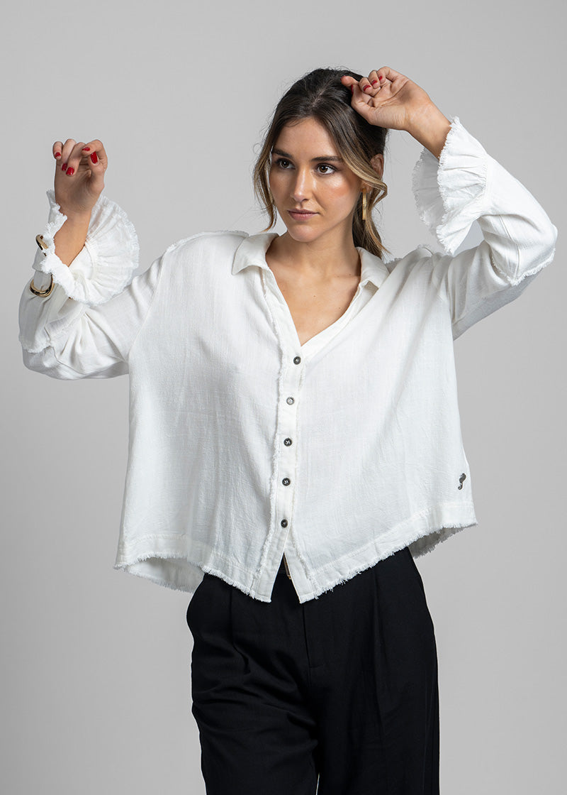 BLUSA SOLE Lino blanco