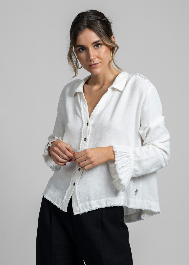 BLUSA SOLE Lino blanco