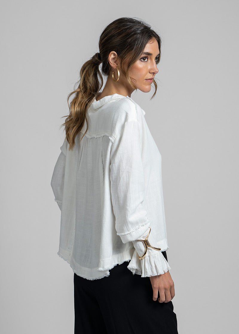 BLUSA SOLE Lino blanco