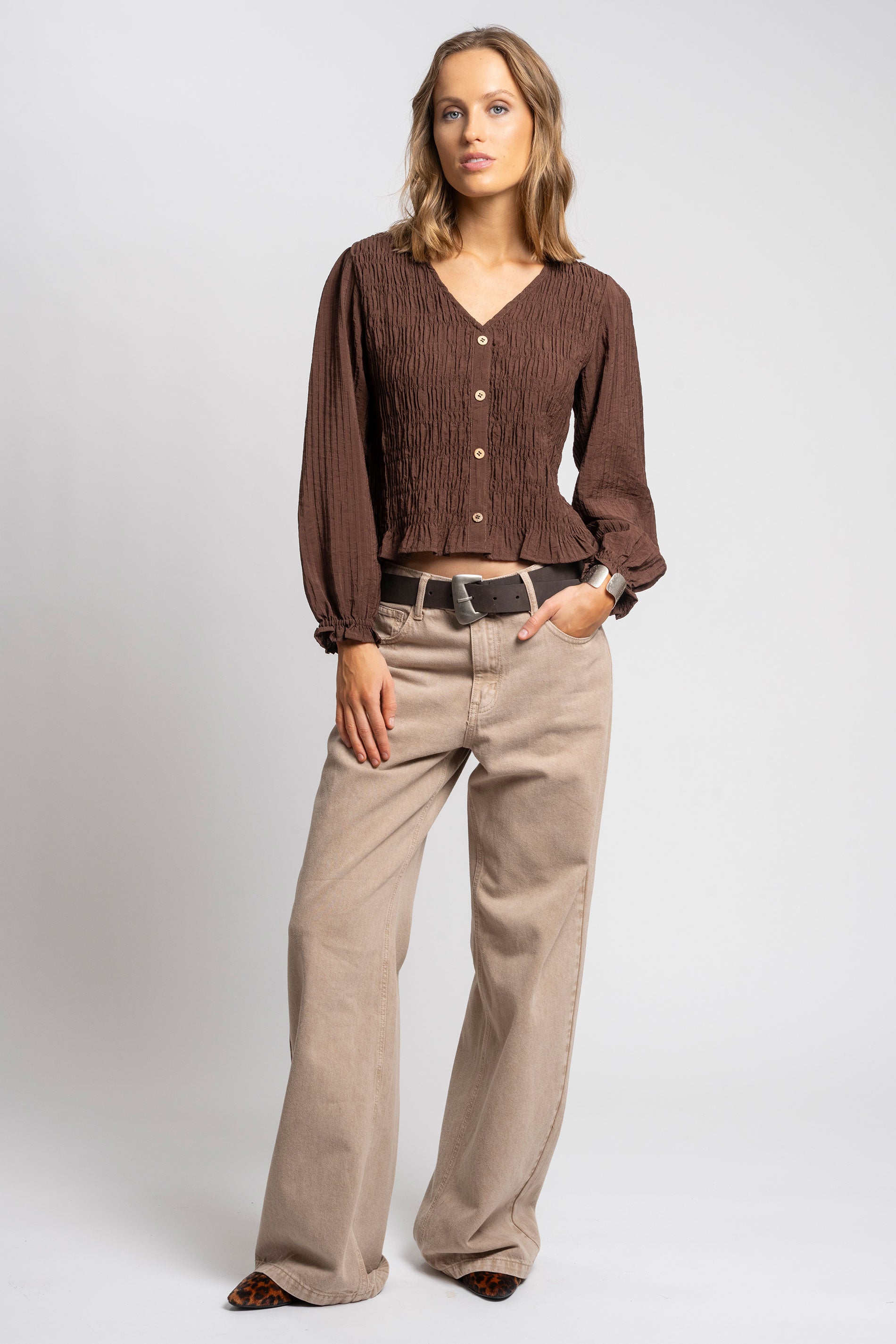 BLUSA VALENTINA café