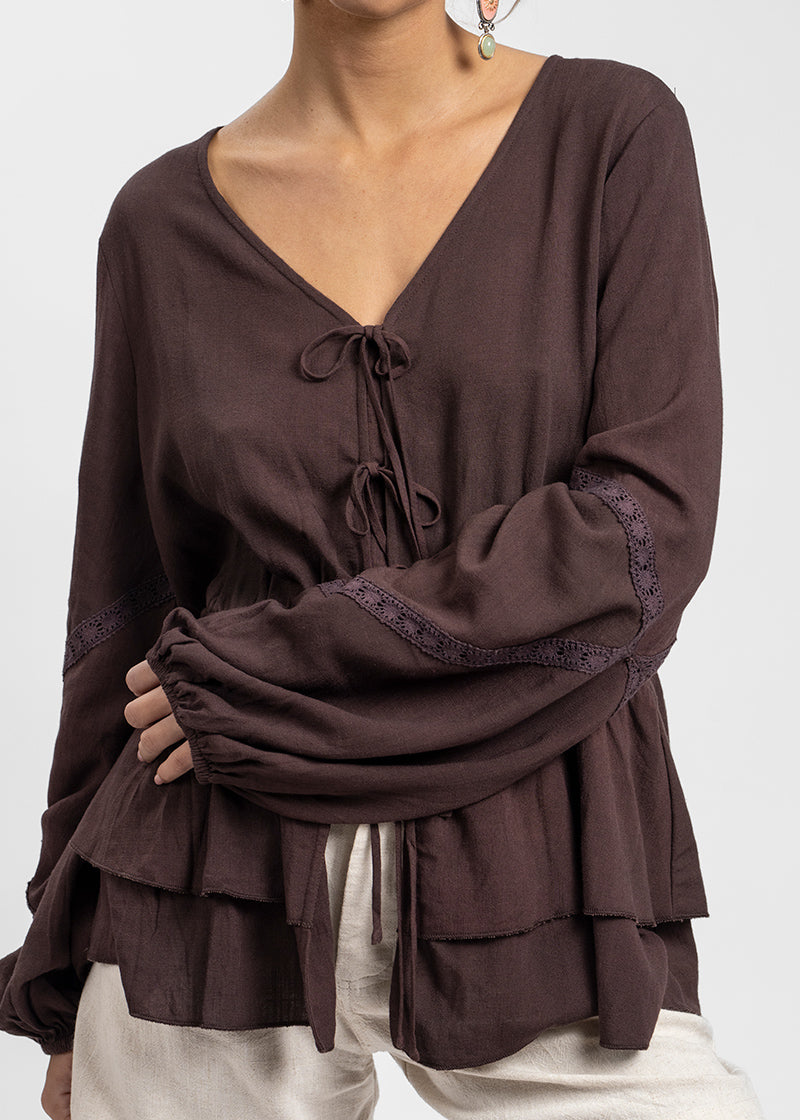 BLUSA VIOLETA café