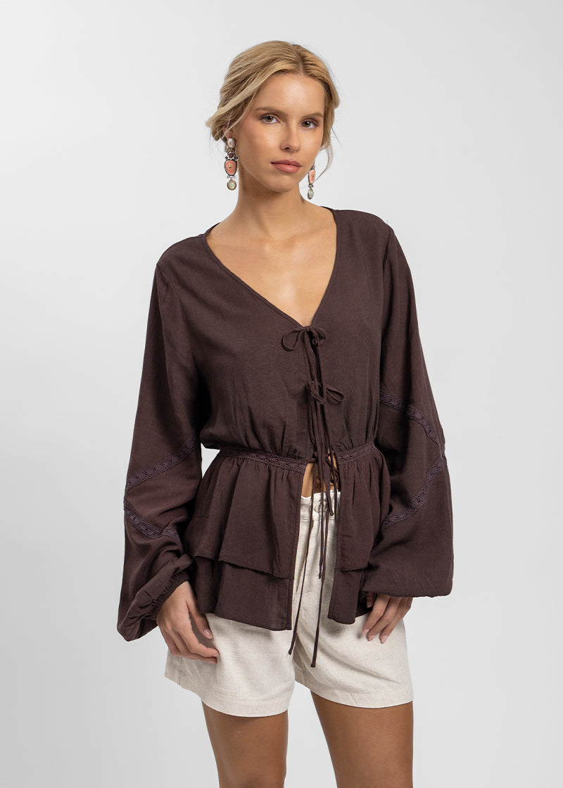 BLUSA VIOLETA café