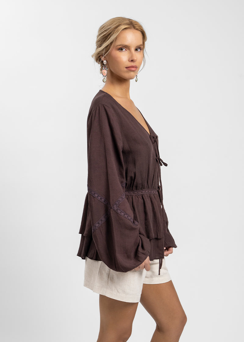BLUSA VIOLETA café