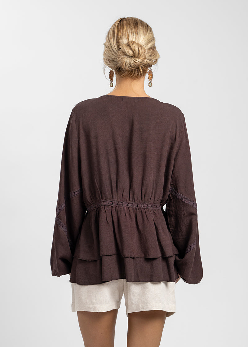 BLUSA VIOLETA café
