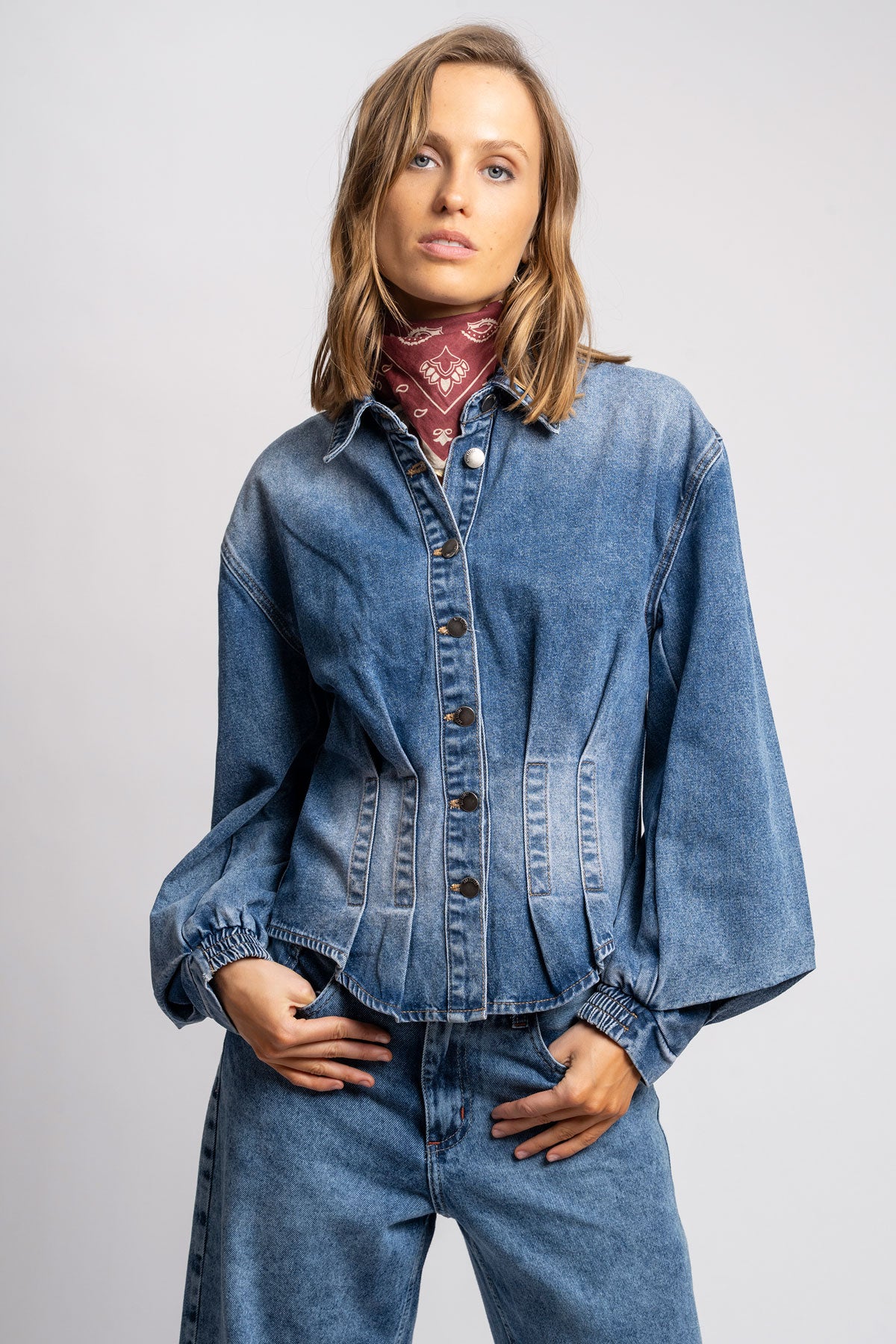 CHAQUETA MARTINA celeste - S