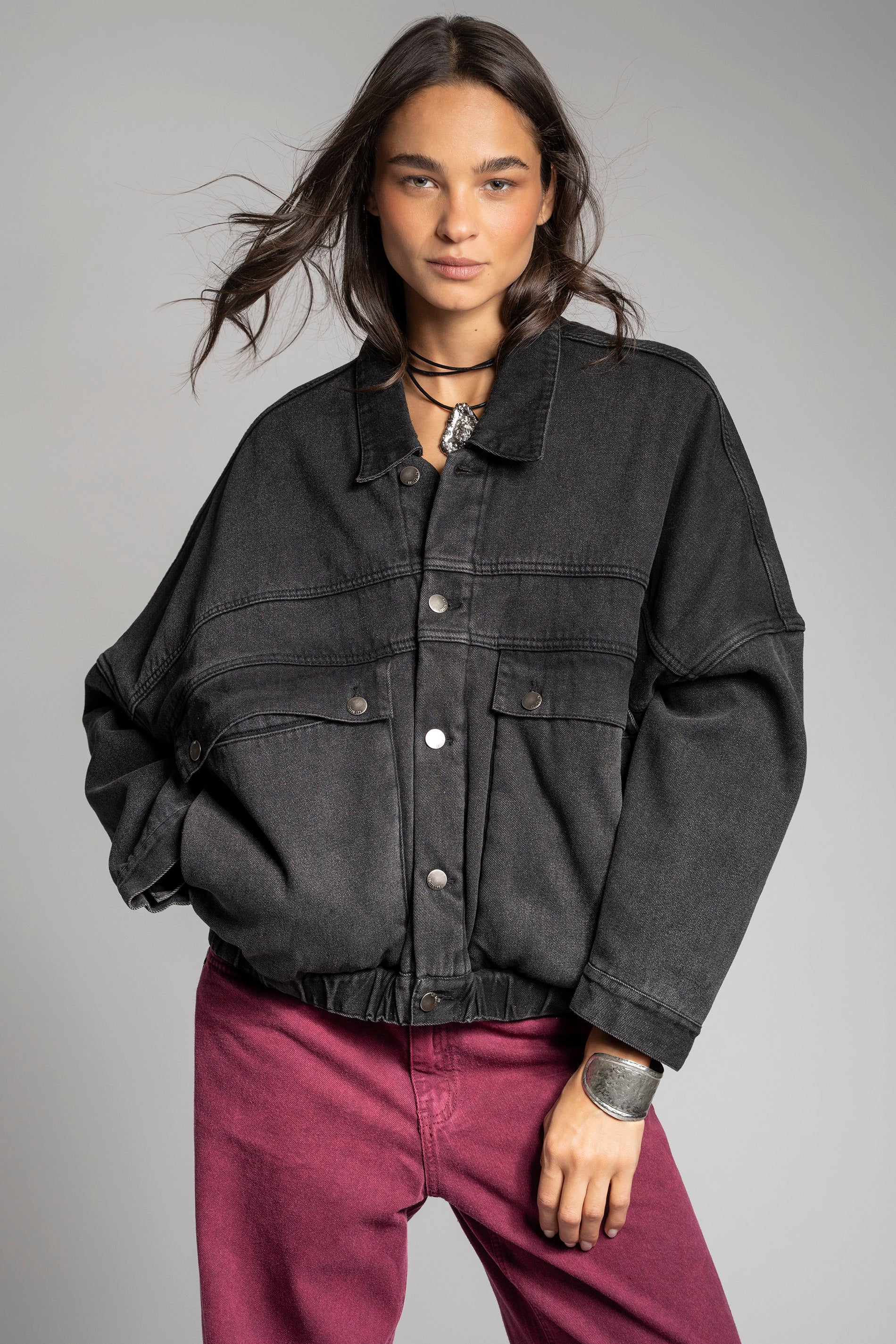 CHAQUETA TANA negro - interior chiporro suave