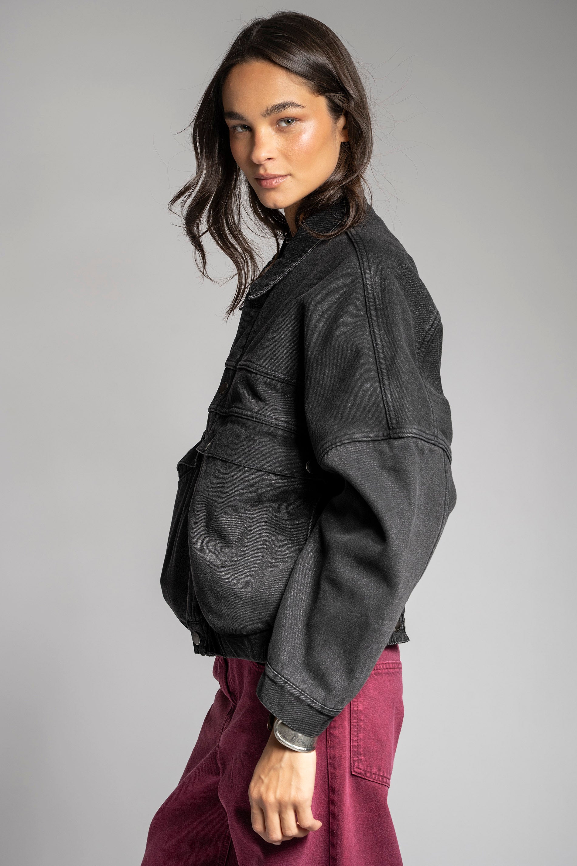 CHAQUETA TANA negro - interior chiporro suave