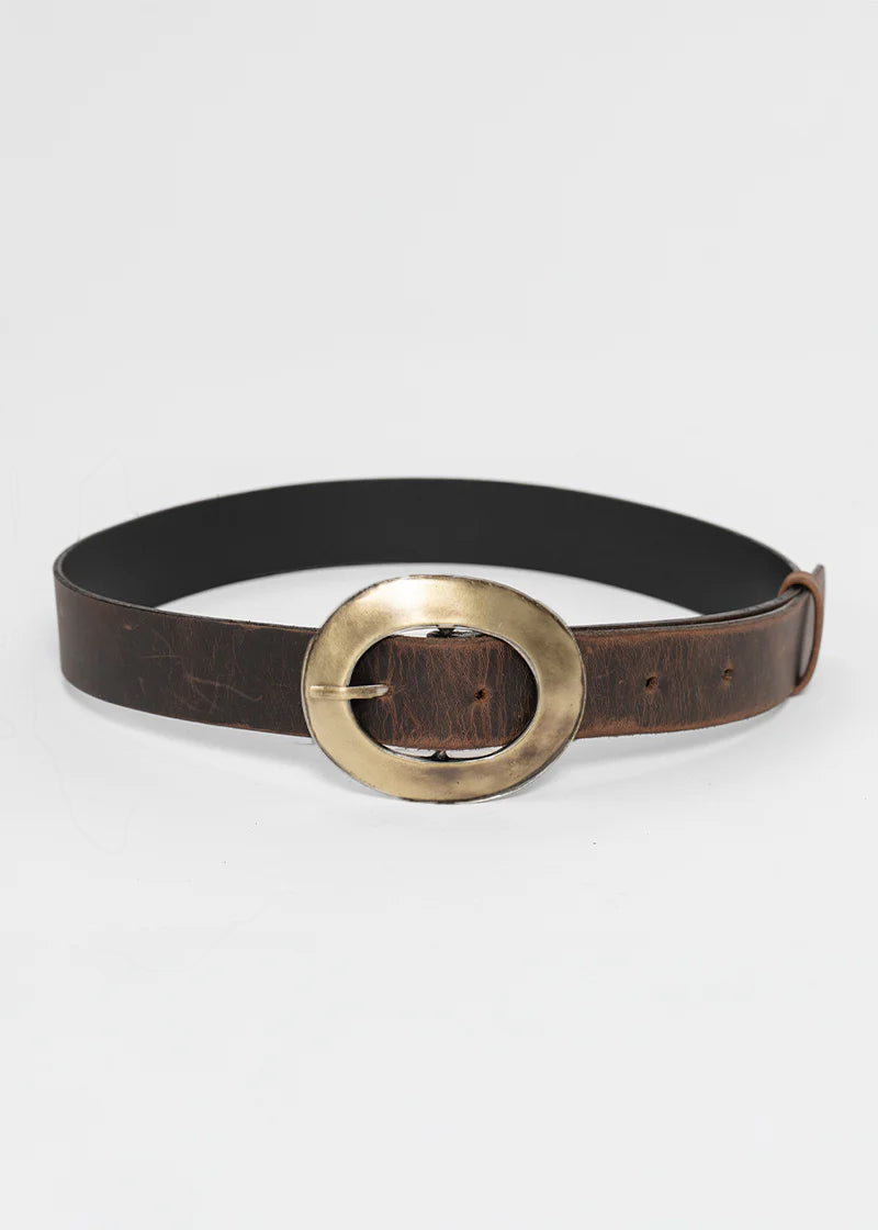 CINTURÓN CUERO OVION café