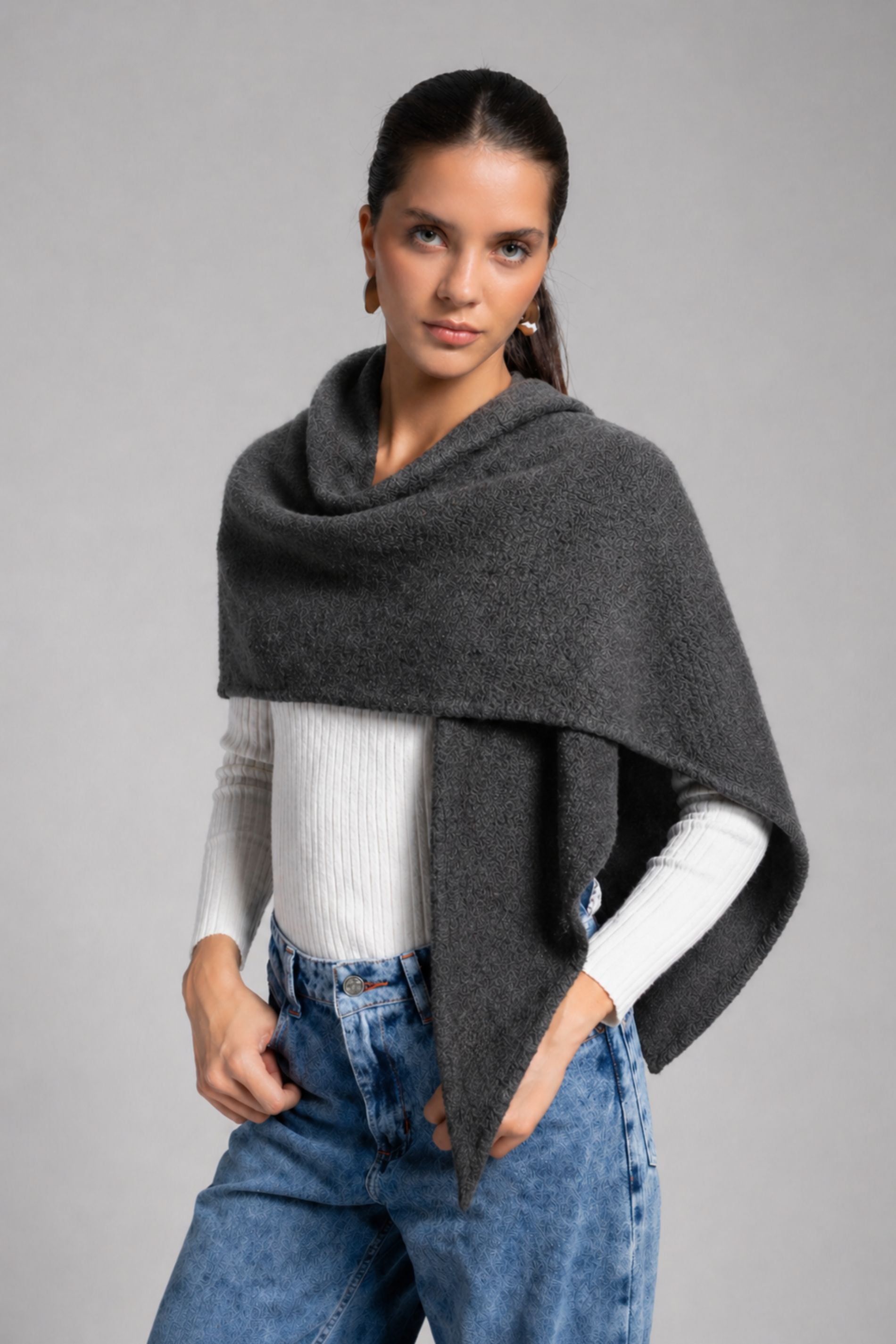 ECHARPE gris grande