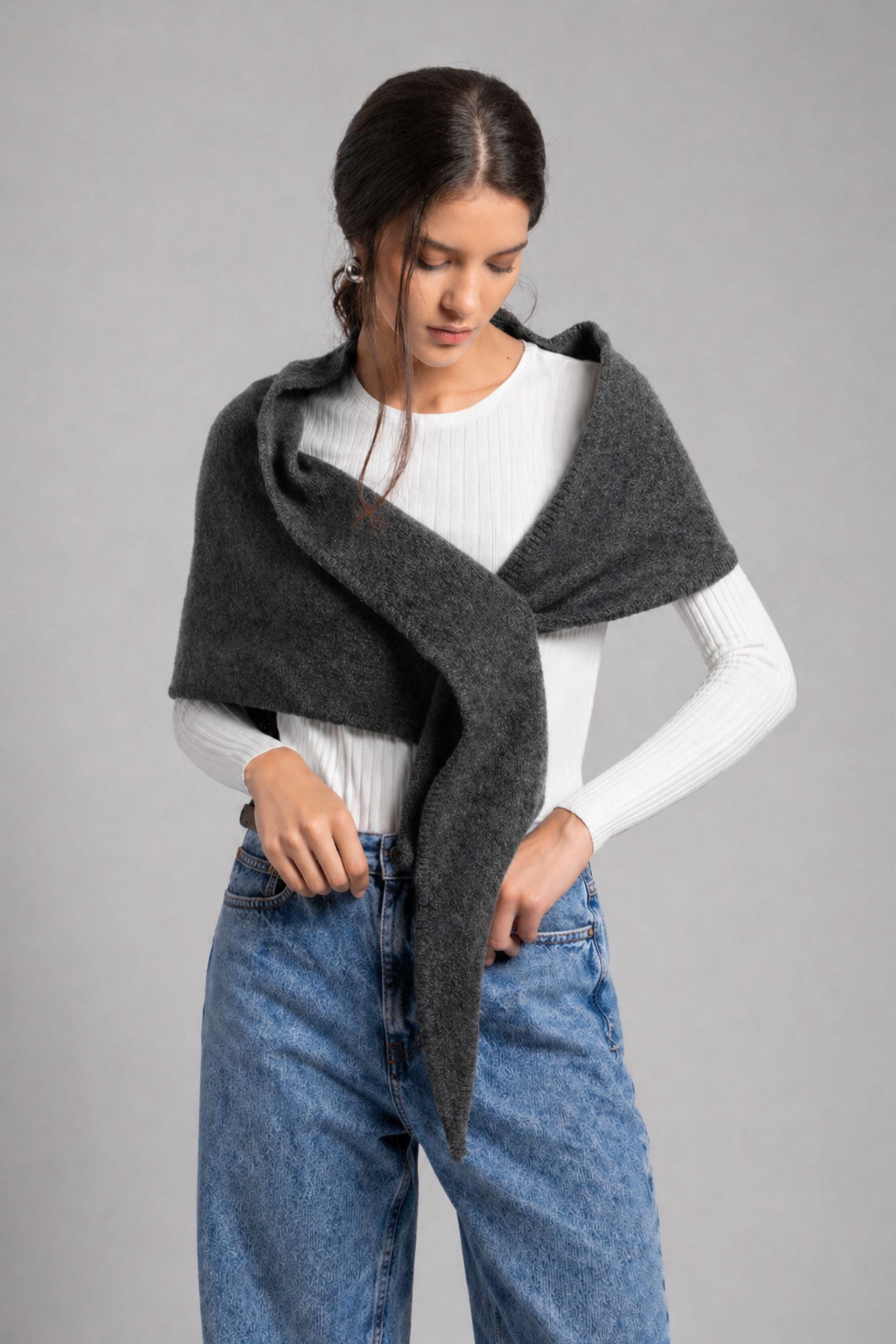 ECHARPE gris grande