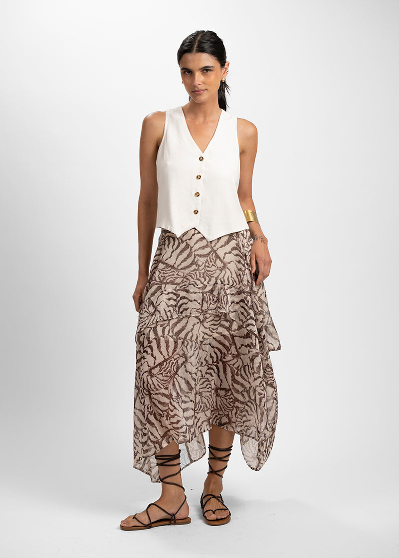 FALDA AURAL crudo/café