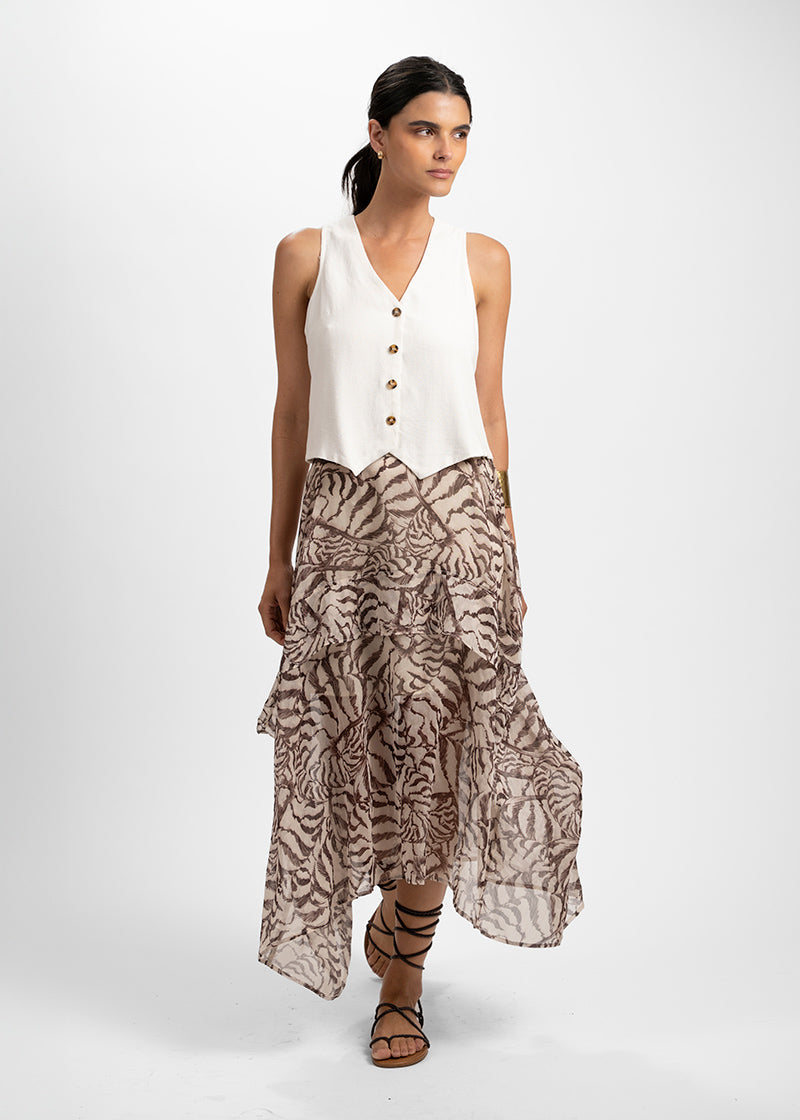 FALDA AURAL crudo/café