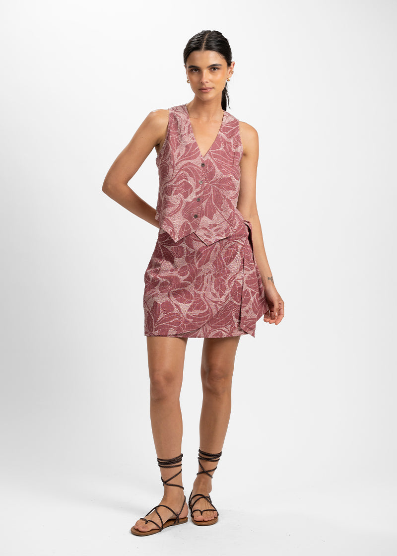 FALDA SERENA P burdeo/beige