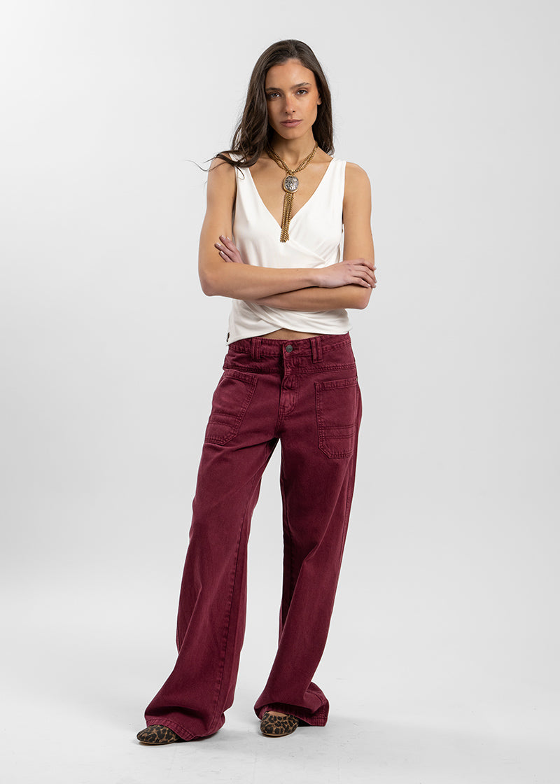 JEANS TALI Wide Leg burdeo