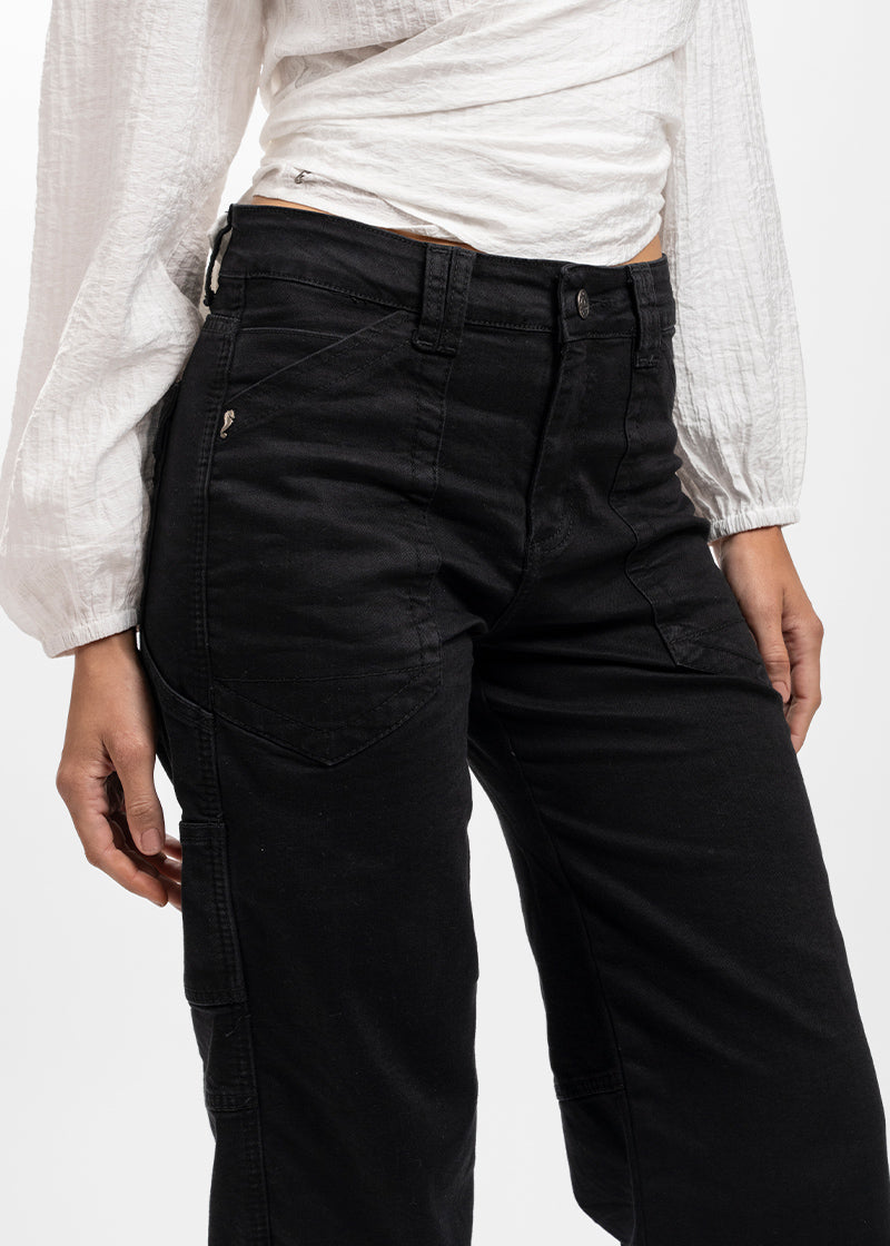 JEANS RECTO TIRO ALTO AME negro