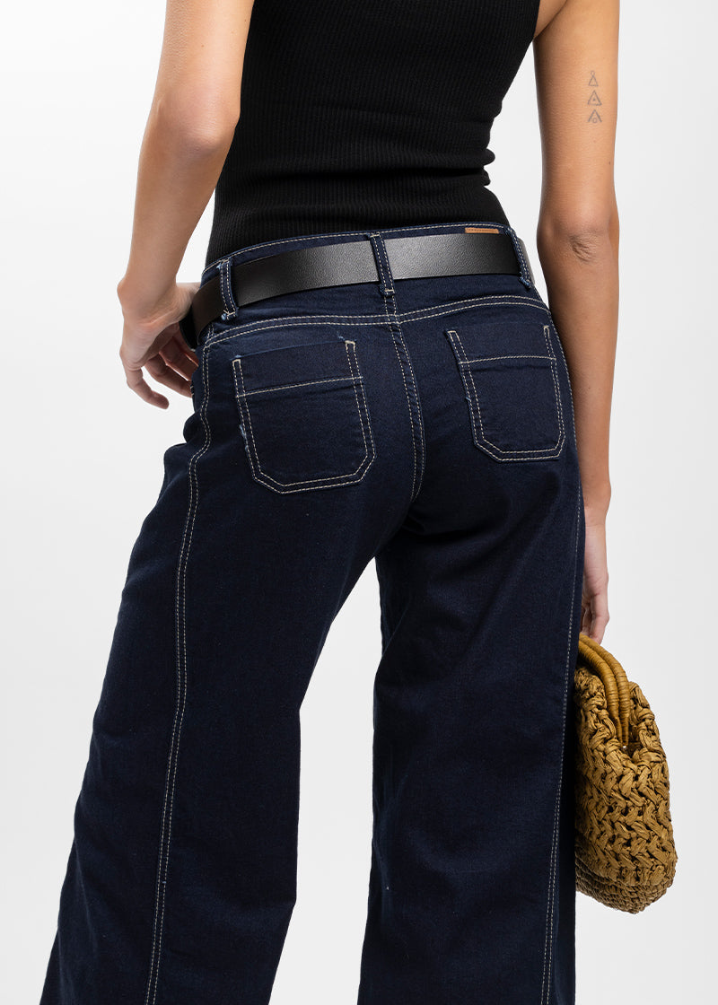 JEANS PALAZZO TIRO MEDIO ANNA azul R