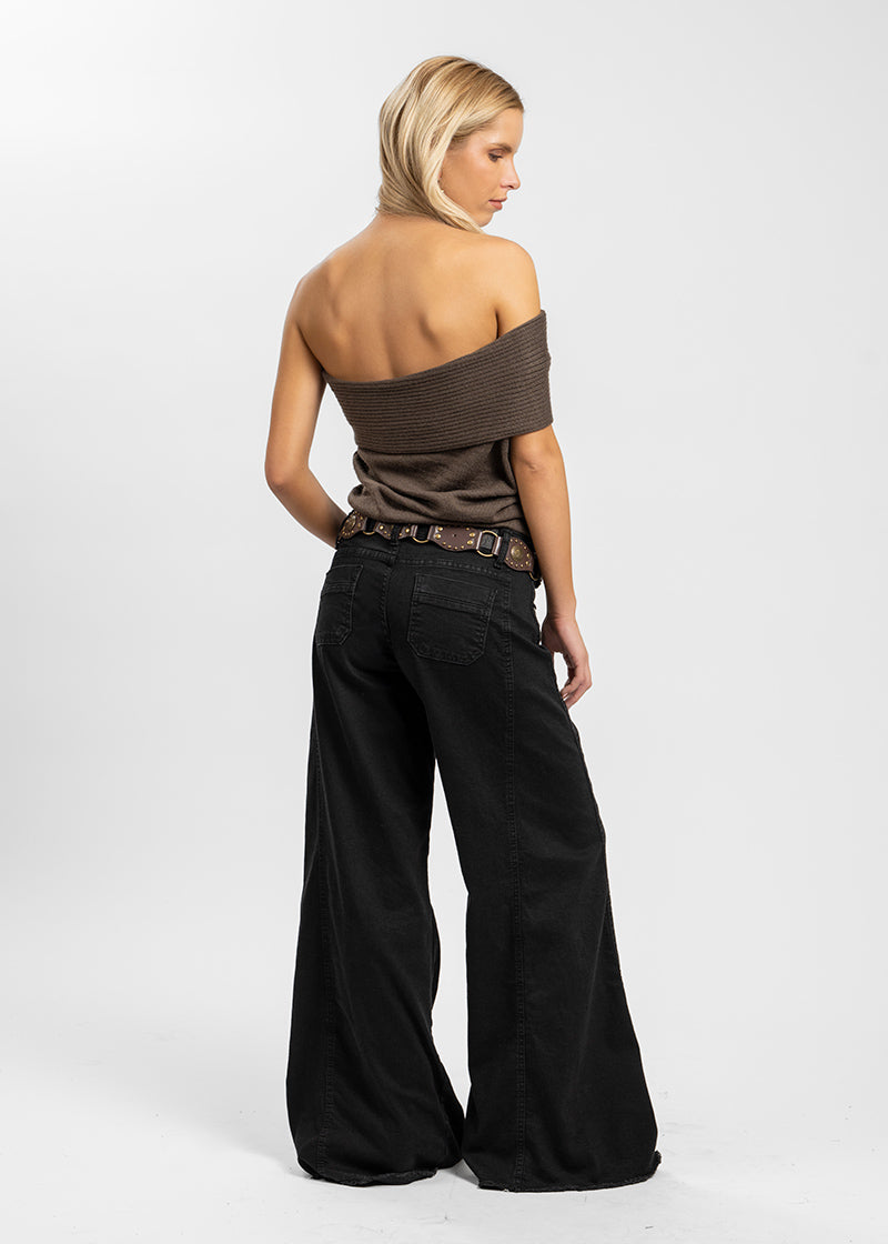 JEANS PALAZZO TIRO MEDIO ANNA negro