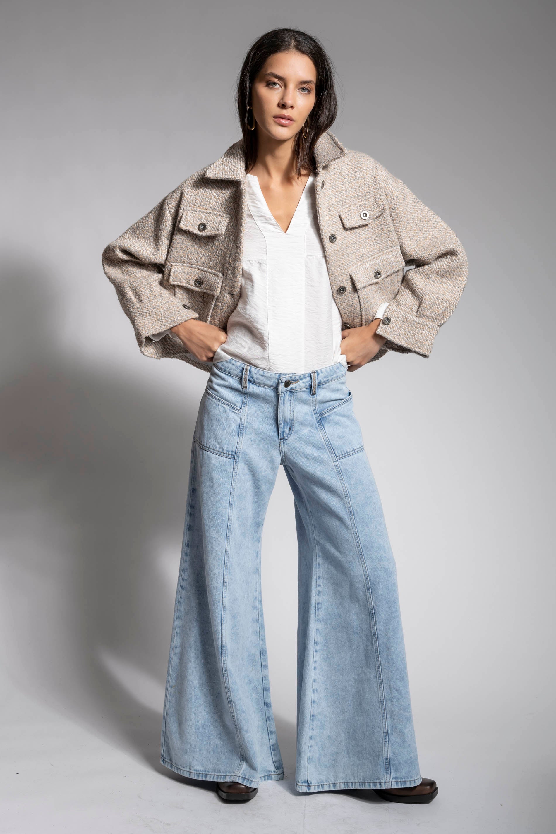JEANS PALAZZO TIRO MEDIO ARIANNA I celeste