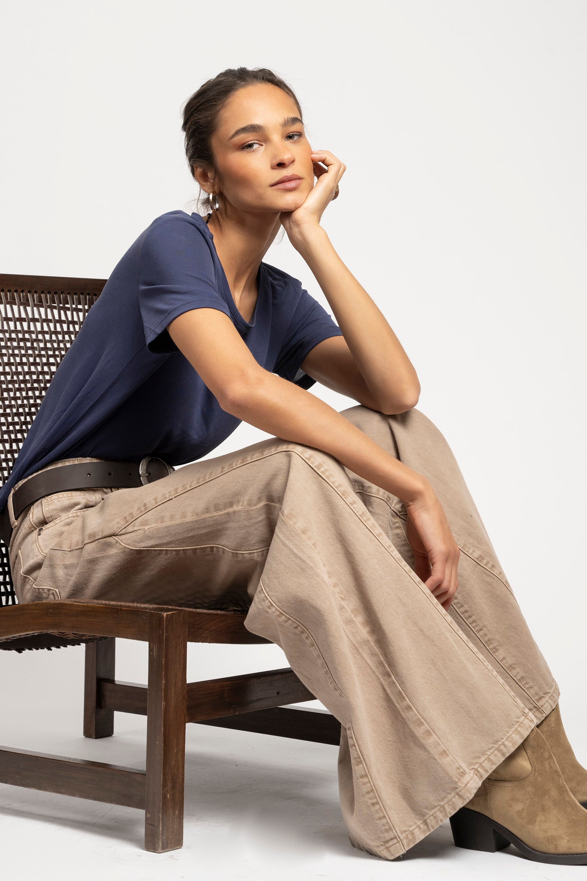 JEANS PALAZZO TIRO ALTO BERNARDA beige