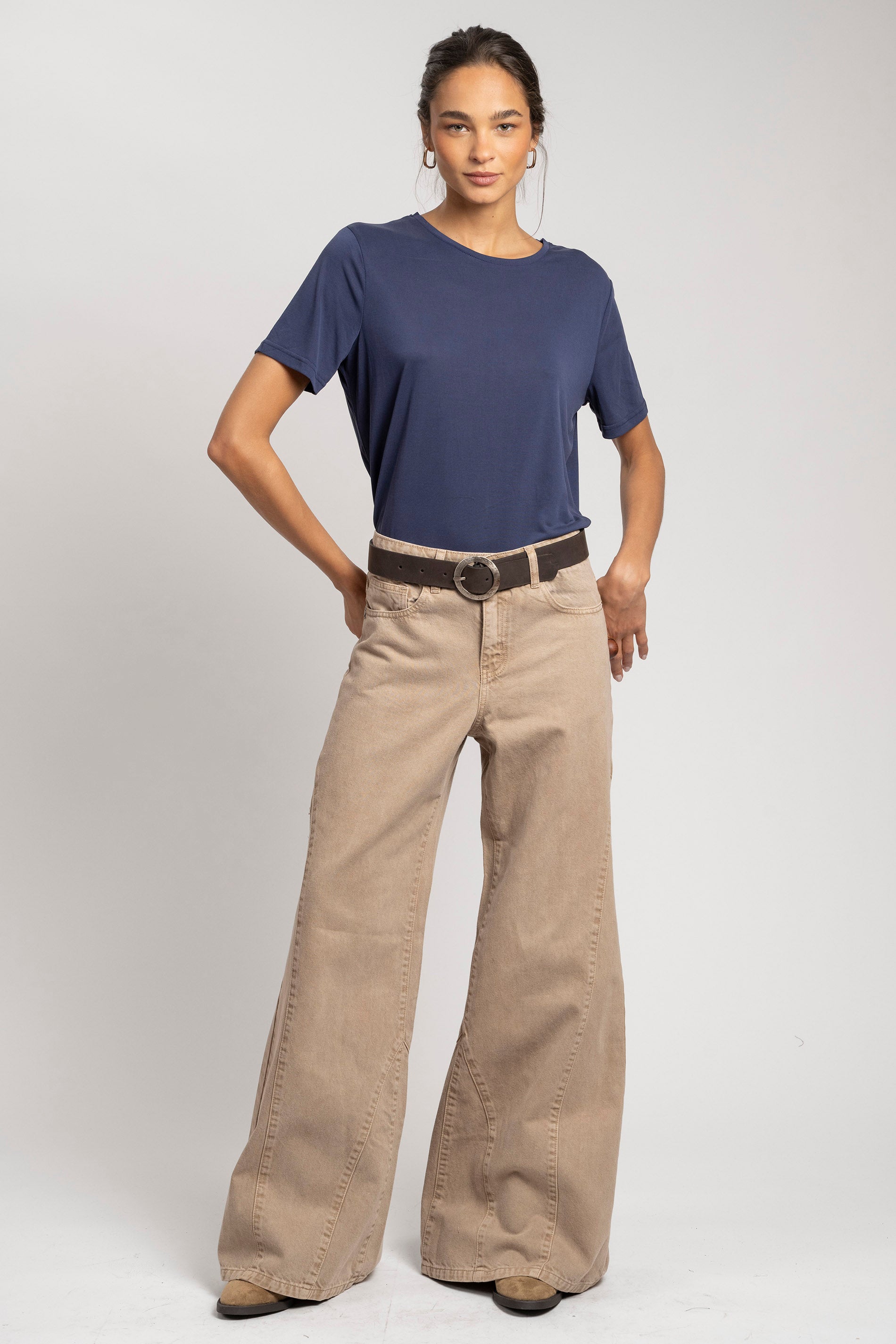 JEANS PALAZZO TIRO ALTO BERNARDA beige