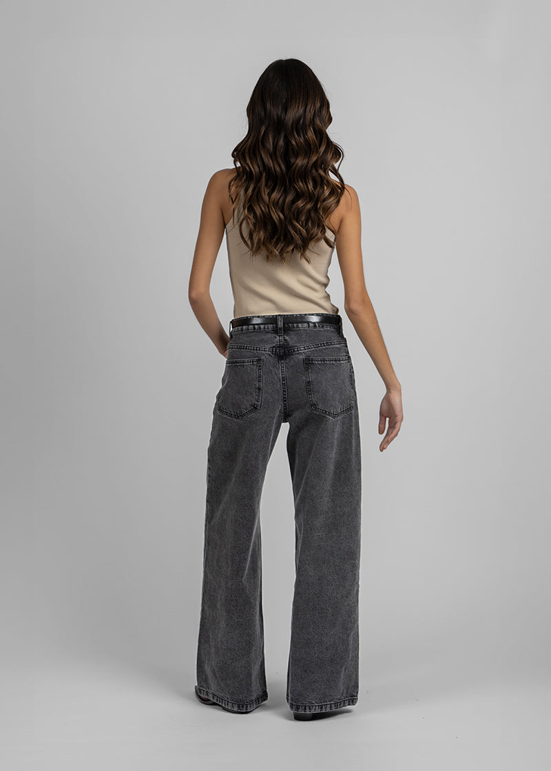 JEANS JOSEFA Wide Leg gris gravillado