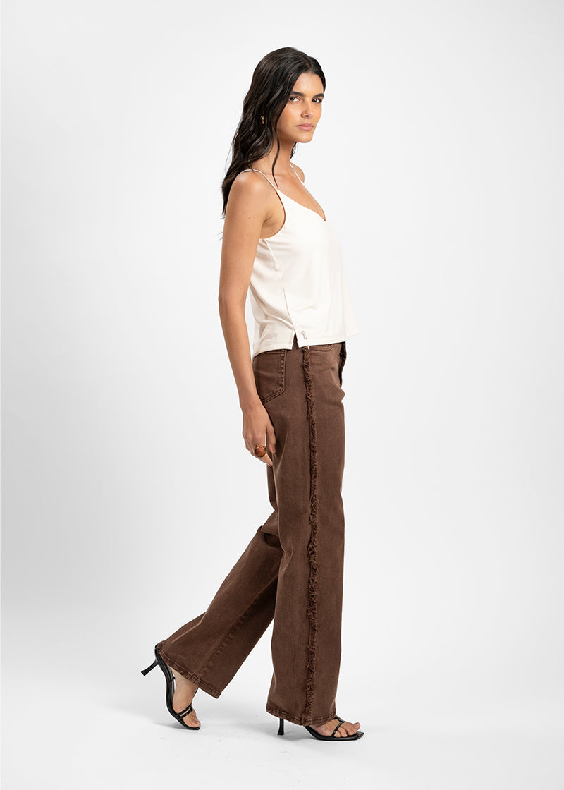 JEANS LEVA  RECTO TIRO BAJO café